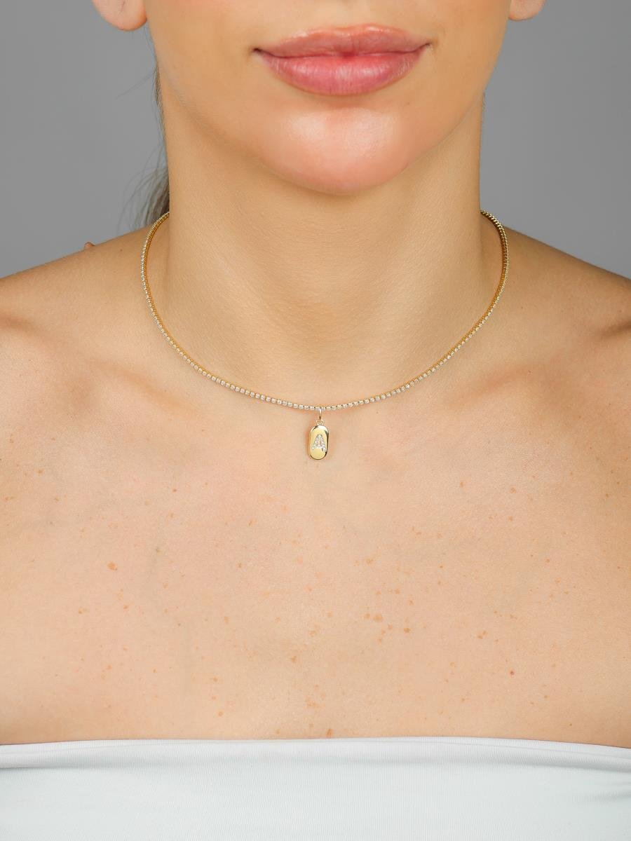 Riviera Com Plaquinha de Inicial Cravejada