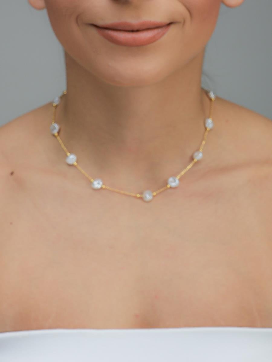 Choker Pérola e Bola Lisa
