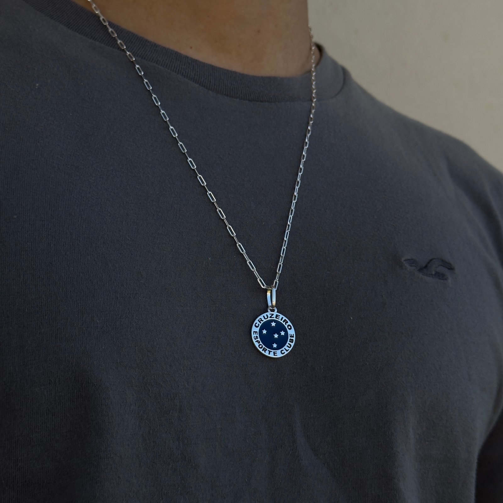 Corrente Cartier Com Pingente Escudo Cruzeiro | Prata 925